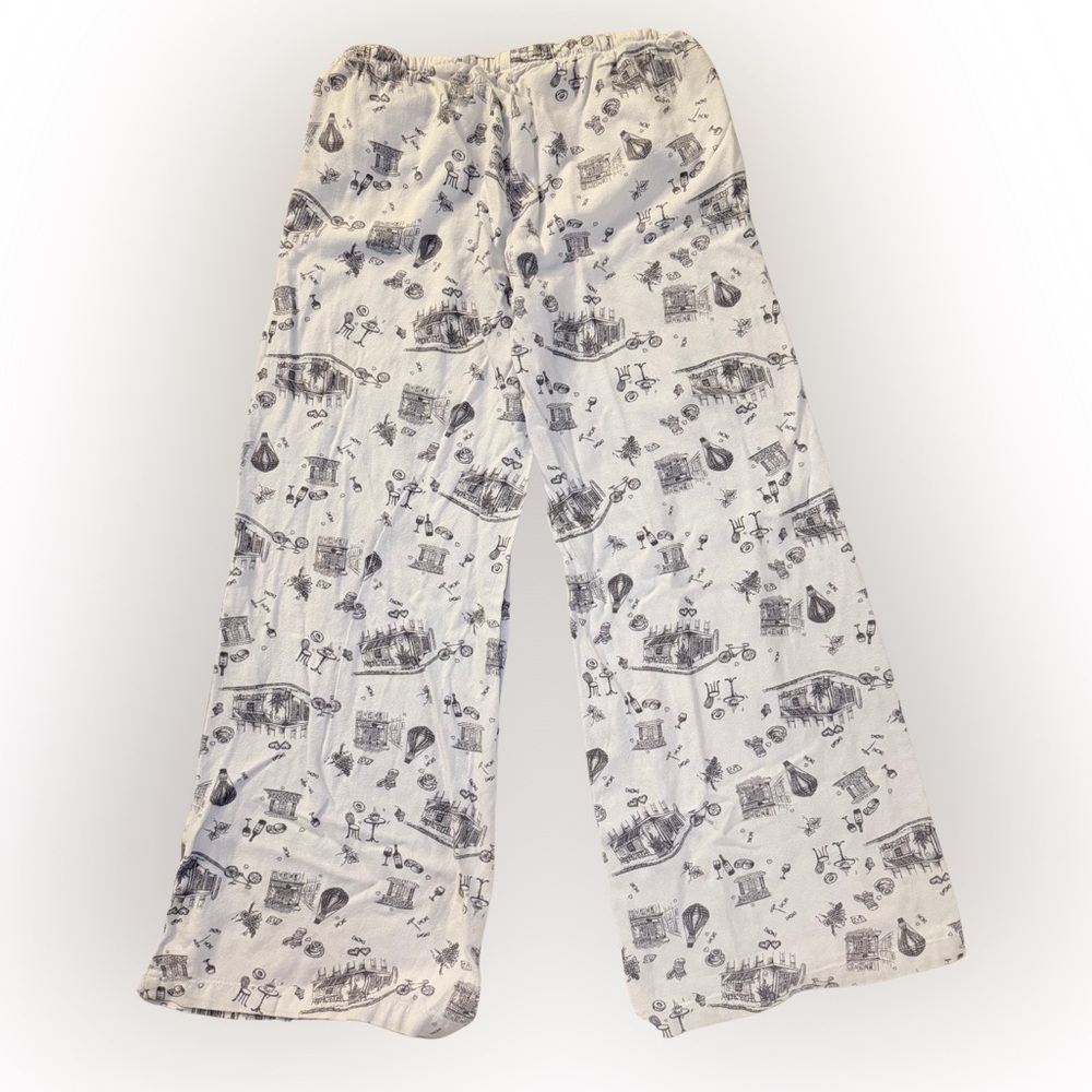 Sincerely Jules Cream and Black Graphic Pants